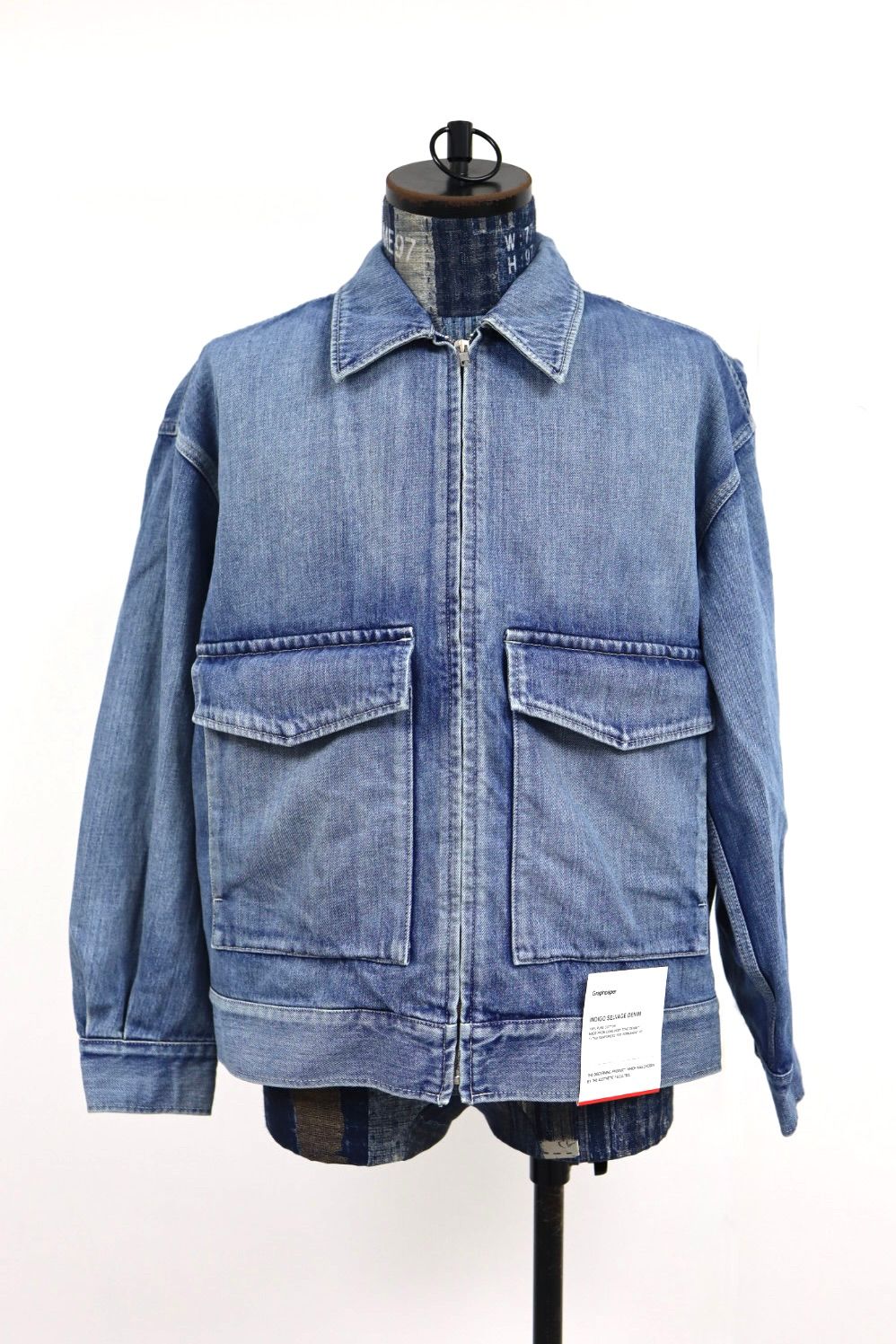 グラフペーパー Selvage Denim Zip Jacket(GU261-20056LB) INDIGO_LIGHT FADE★1月24日(土)発売！
