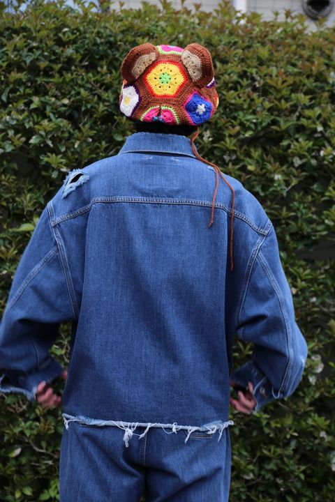 doublet 21ss DAMAGED SILK DENIM JACKET(21SS05BL114) style 2021.04.14.