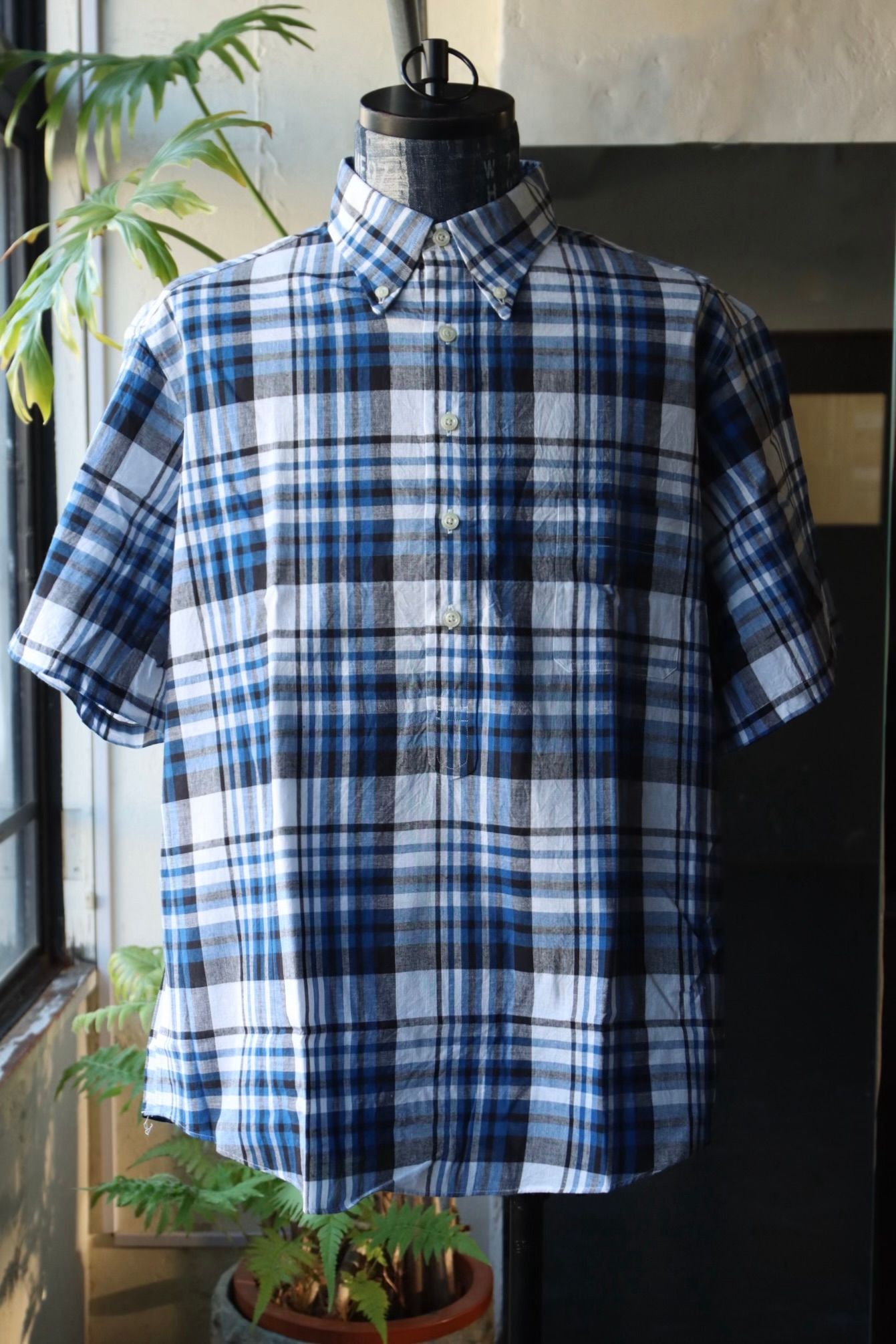 ファウンダ 25SS PULLOVER SHIRT(015FD251010)BLUE/WHITE