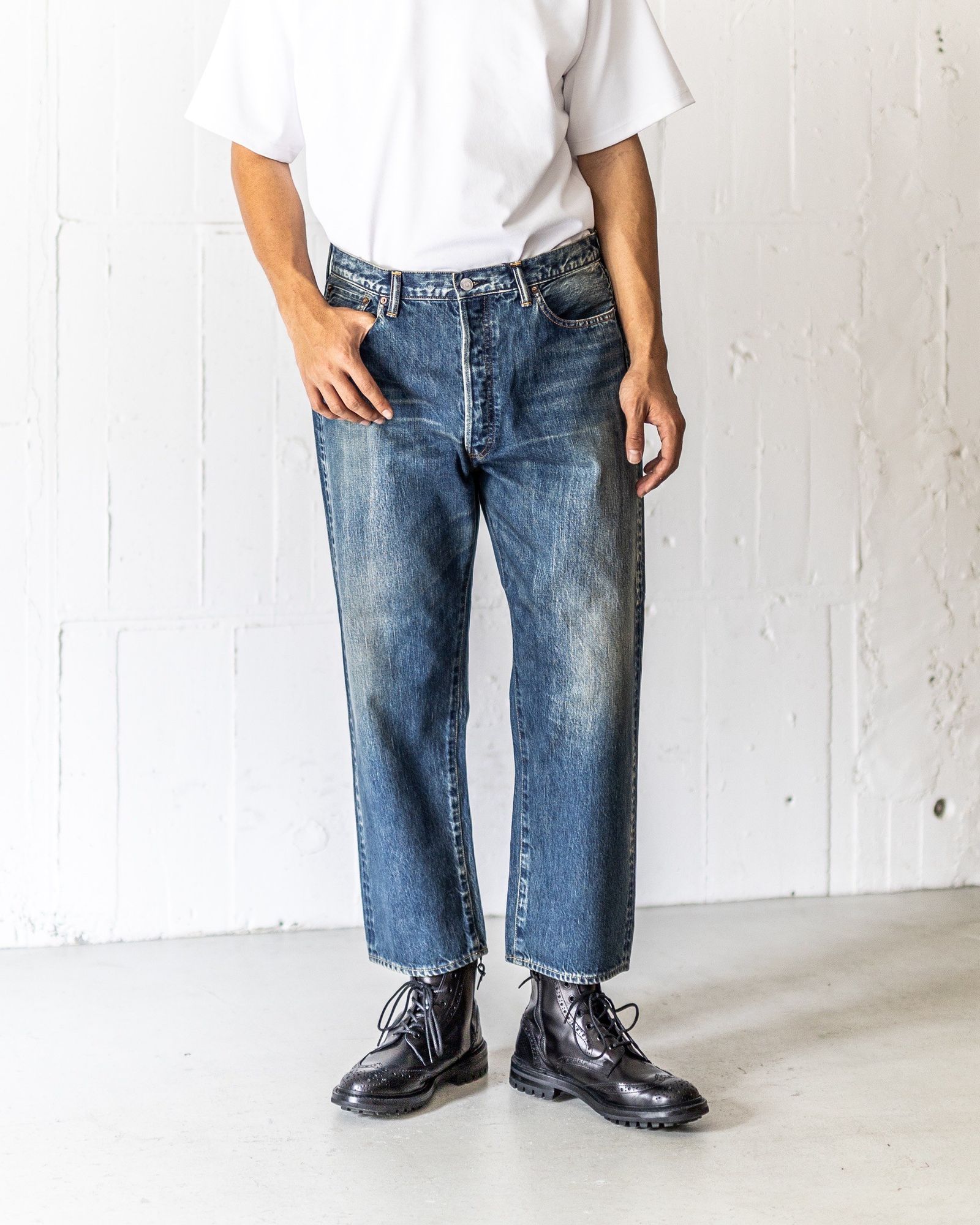 アプレッセ Washed Denim Wide Pants(AP-4002)INDIGO