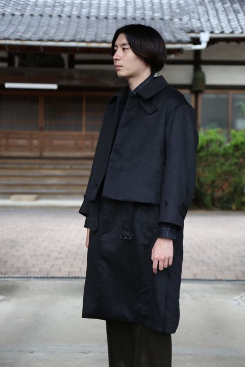 YOKE 新作 CASHMERE 3WAY BAL COLLAR SHARE COAT(YK20AW0134C)"CHARCOAL"style.2020.10.10.