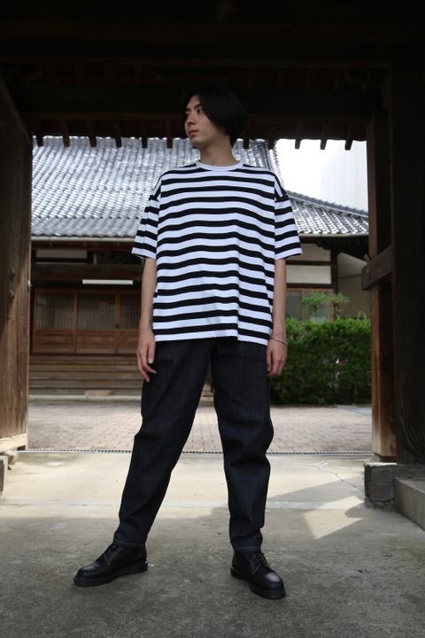 Graphpaper Border S/S Tee(GM203-70144B) style.2021.7.10.