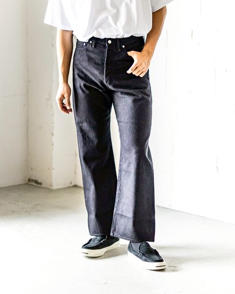 グラフペーパー Selvage Denim Five Pocket wide Straight Pants(GU261-40059RB)BLACK_WASHED★1月24日(土)発売！