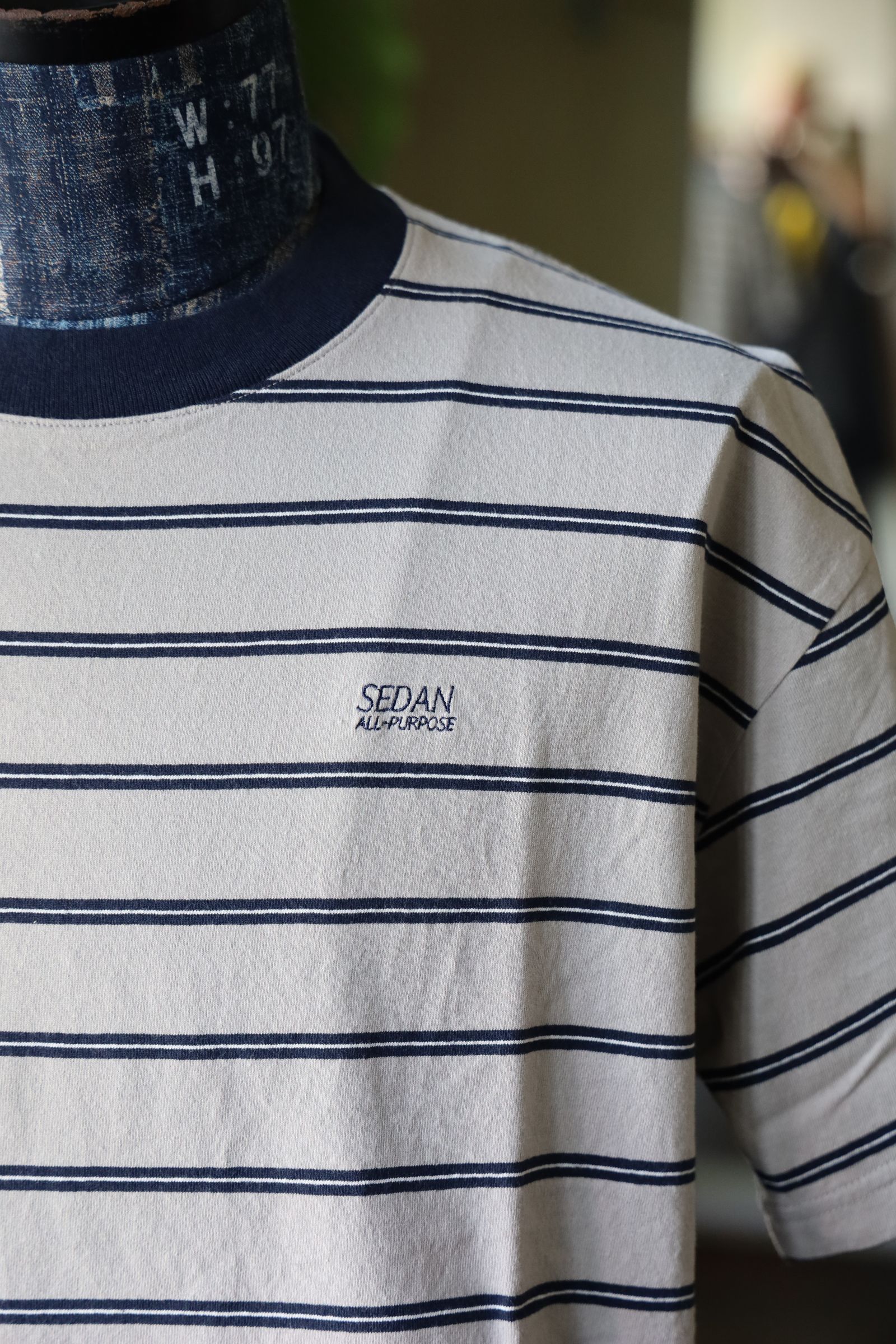 セダンオールパーパス SS25 Striped S/S Tee(SD25S-CT07) Grey x Navy☆5月17日(土)発売！