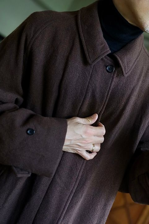 blurhms Classic Wool Balmacaan Coat"BROWN"スタイル.2025.10.13.