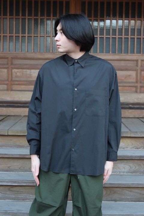Graphpaper 22SS Broad L/S Oversized Regular Collar Shirt"BLACK".style