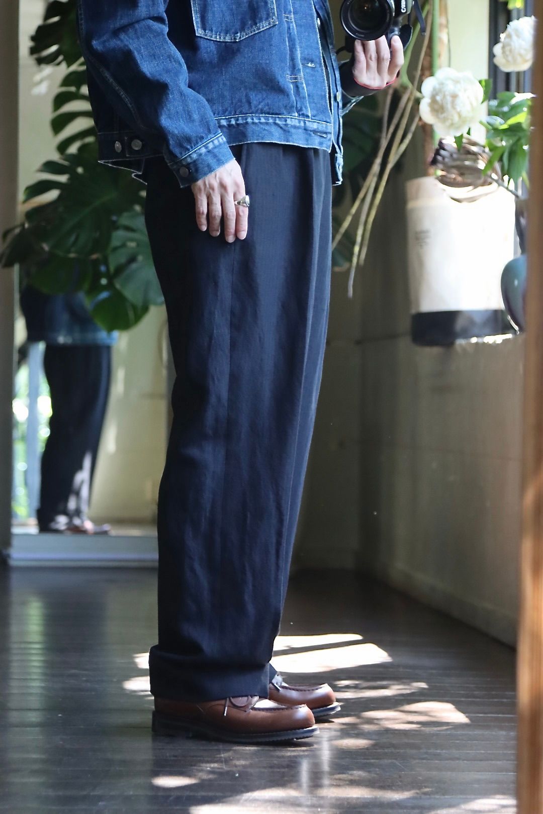 A.PRESSE - アプレッセWide Tapered Trousers(23SAP-04-20M)NAVY | mark