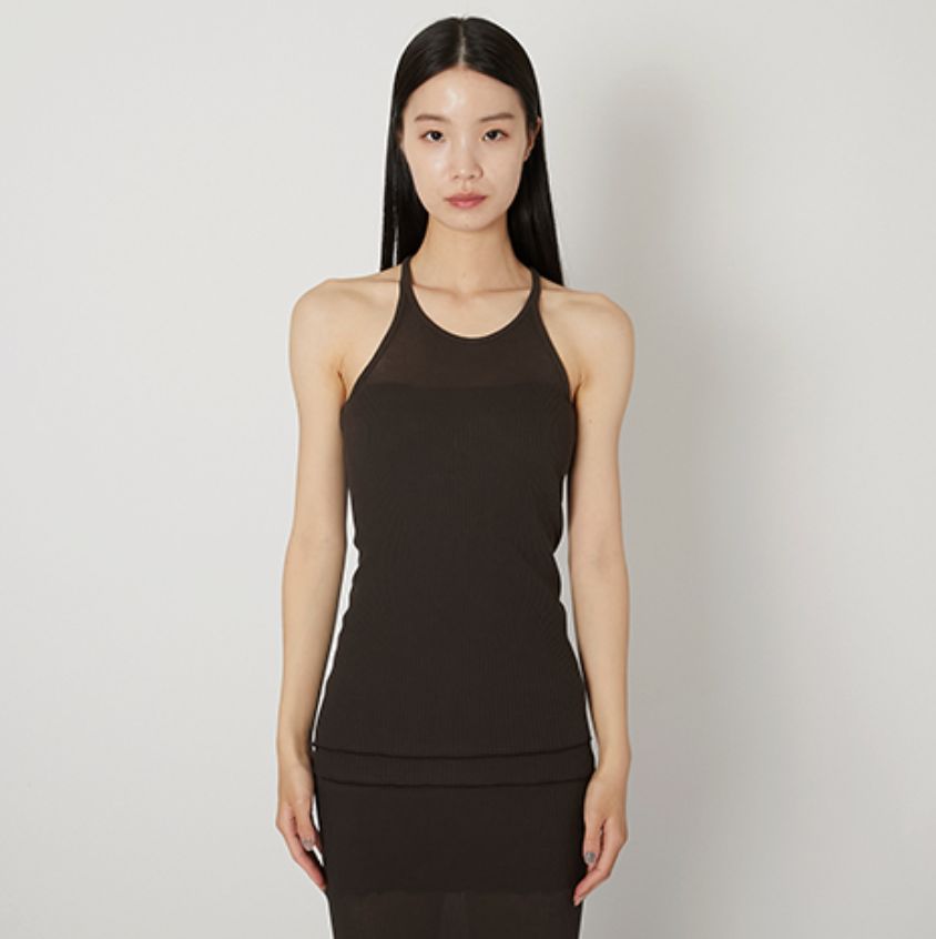【Women's】プロダクトトゥエルブ  C/N Rib Asymmetry Tank Top(26SS-WCS14)BROWN☆新作発売！