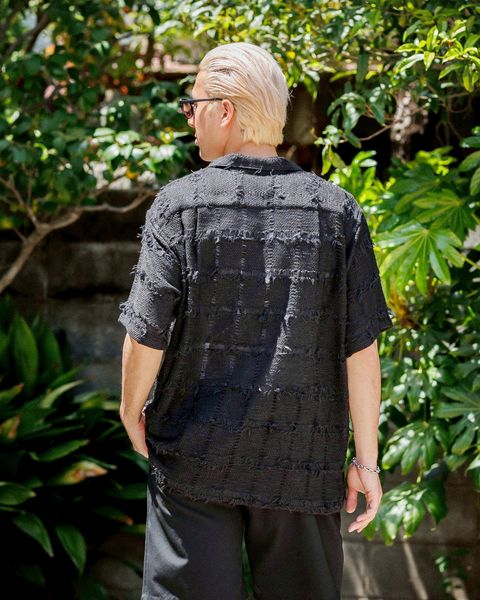 YOKE FRINGE CHECK TWEED OPEN COLLAR SHIRT 5月3日(土)新作発売！