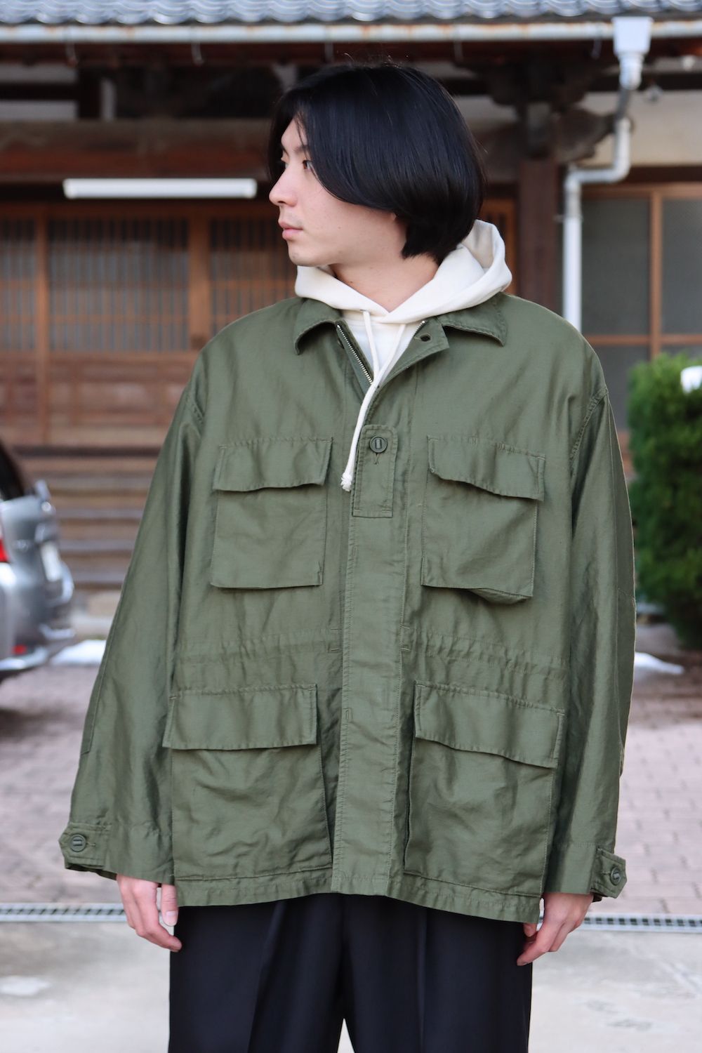 Cotton Linen Moleskin Millitary Jacketsize0