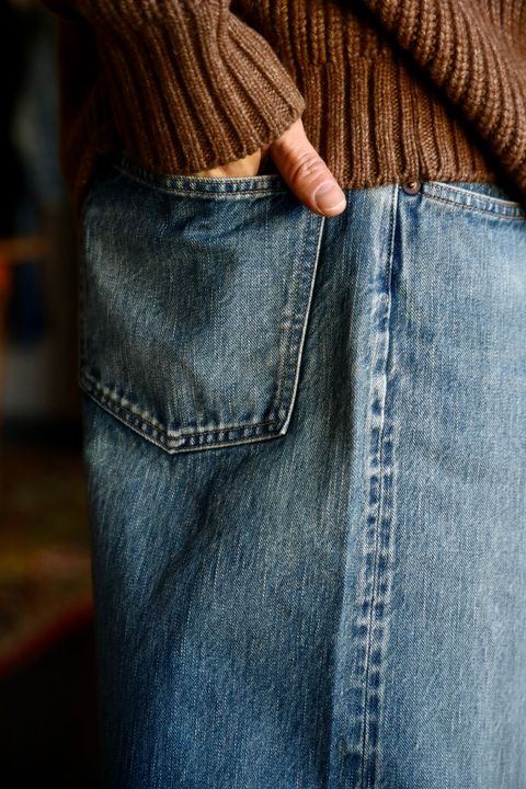 A.PRESSE No.22 Washed Wide Denim Pantsスタイル
