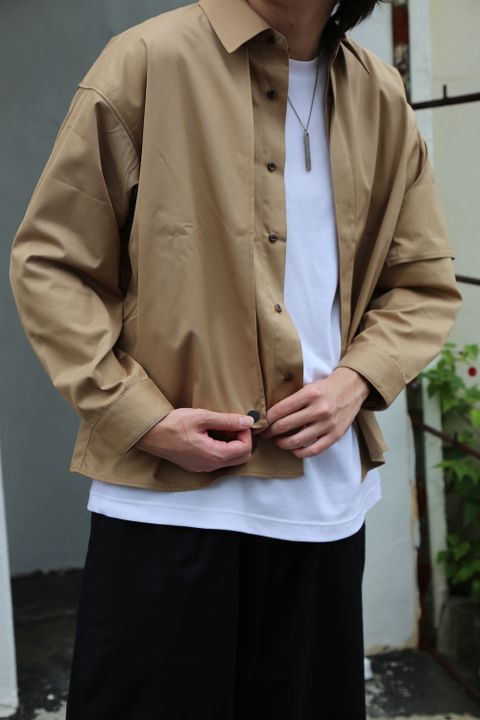JieDa2020AW T/C FLAP SHIRT "BEIGE"(Jie-20W-SH07-B) style.2020.7.19.
