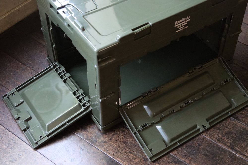 フレッシュサービス FOLDING CONTAINER w/2 DOORS "OLIVE"