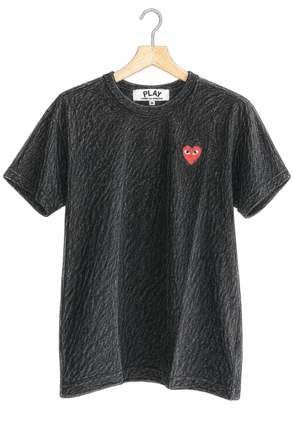 PLAYプレイコムデギャルソン ワンポイントTシャツ RED HEART (BLACK)7月2日(木)再入荷！