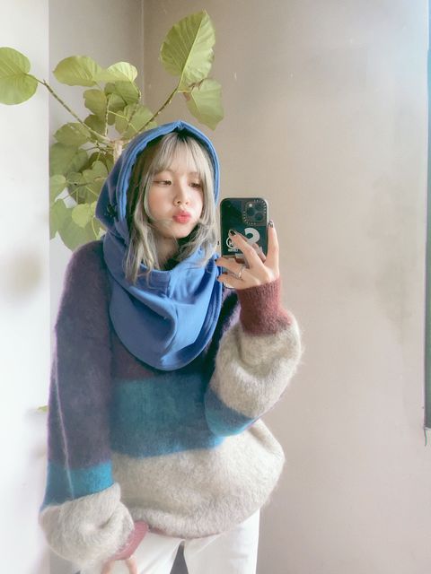 YOKE 新作MOHAIR BORDER CREWNECK SWEATER style.2023.8.27