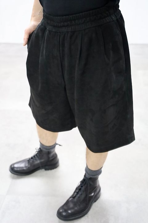 Graphpaper 26SS Cow Nubuck Leather L/S Oversized Regular Collar Shirt"BLACK"スタイル