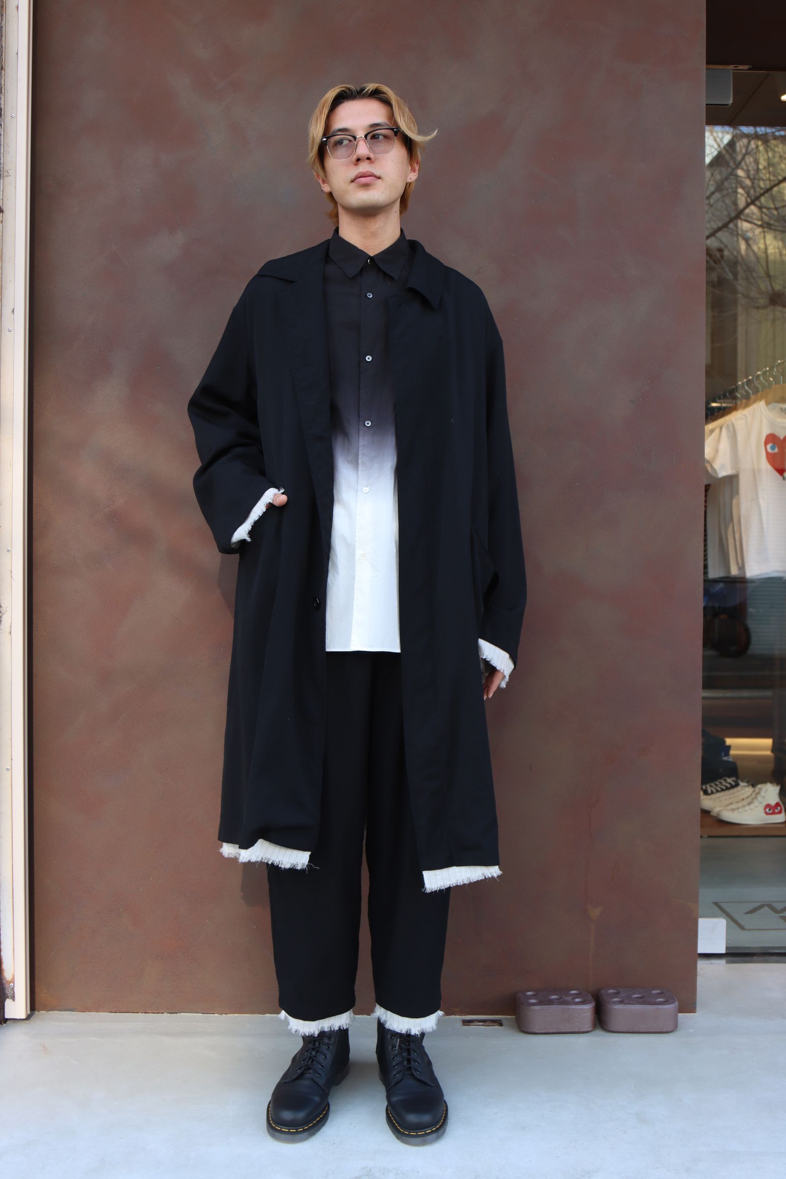 Graphpaper 24SS Wool Twill Washer Bal Collar Coat style