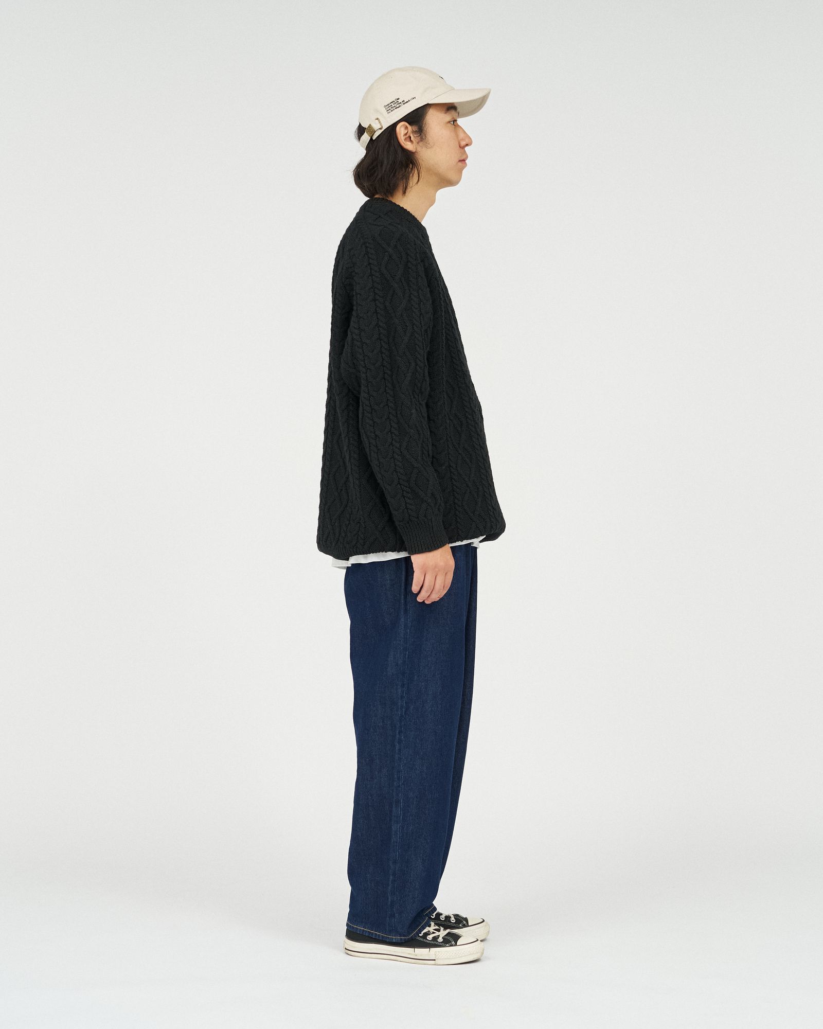 フレッシュサービス SHETLAND WOOL x SOLOTEX® TECH FISHERMAN SWEATER (FSC253-80165)BLACK★10月18日(土)発売！