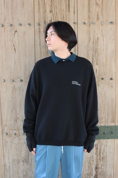 SFC RAGLAN BASIC CREW"BLACK"style.