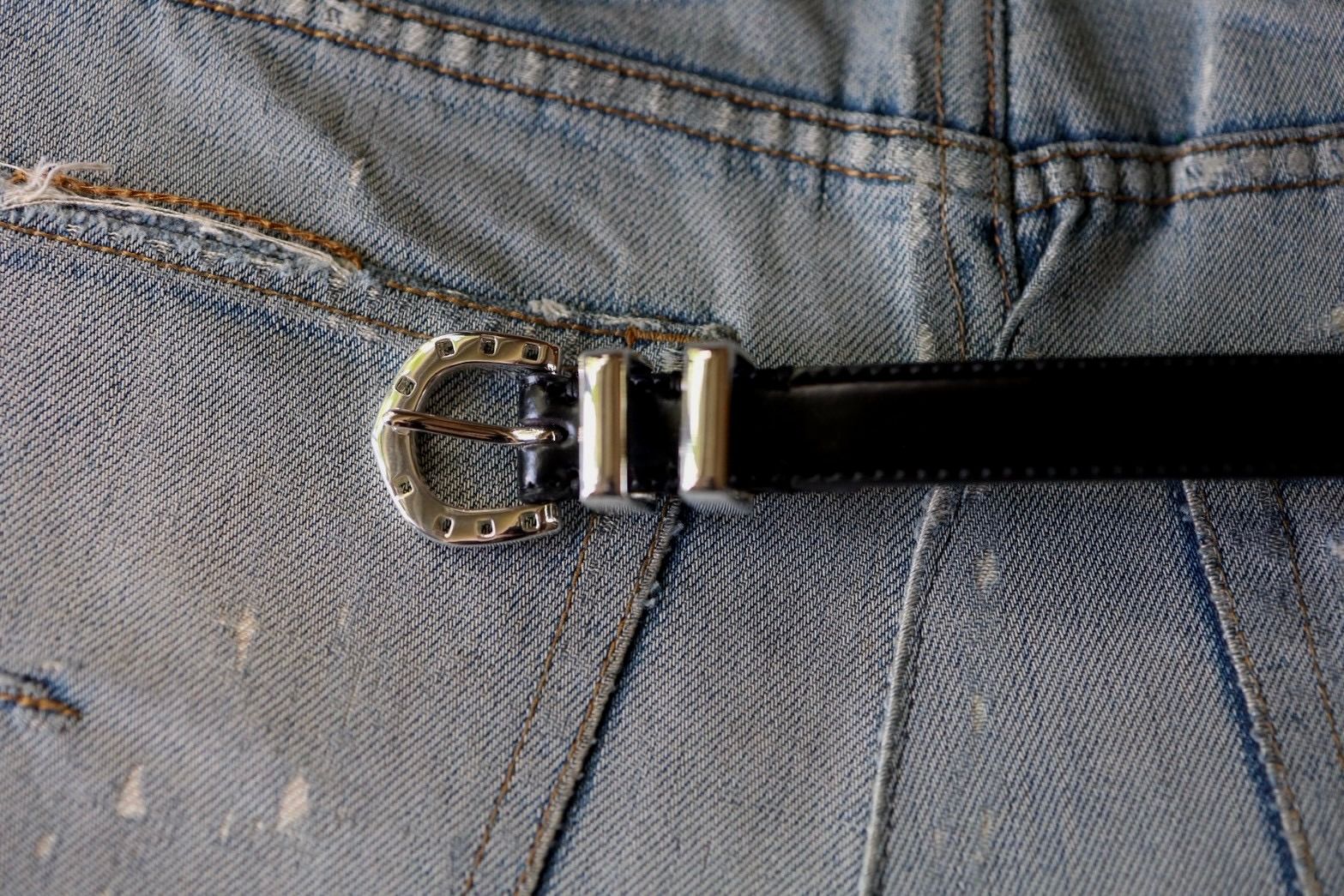 セントマイケル 26AW SAINT_BELT (SM-MK1-0000-082)BLACK×SILVER☆8月8日(土)発売！