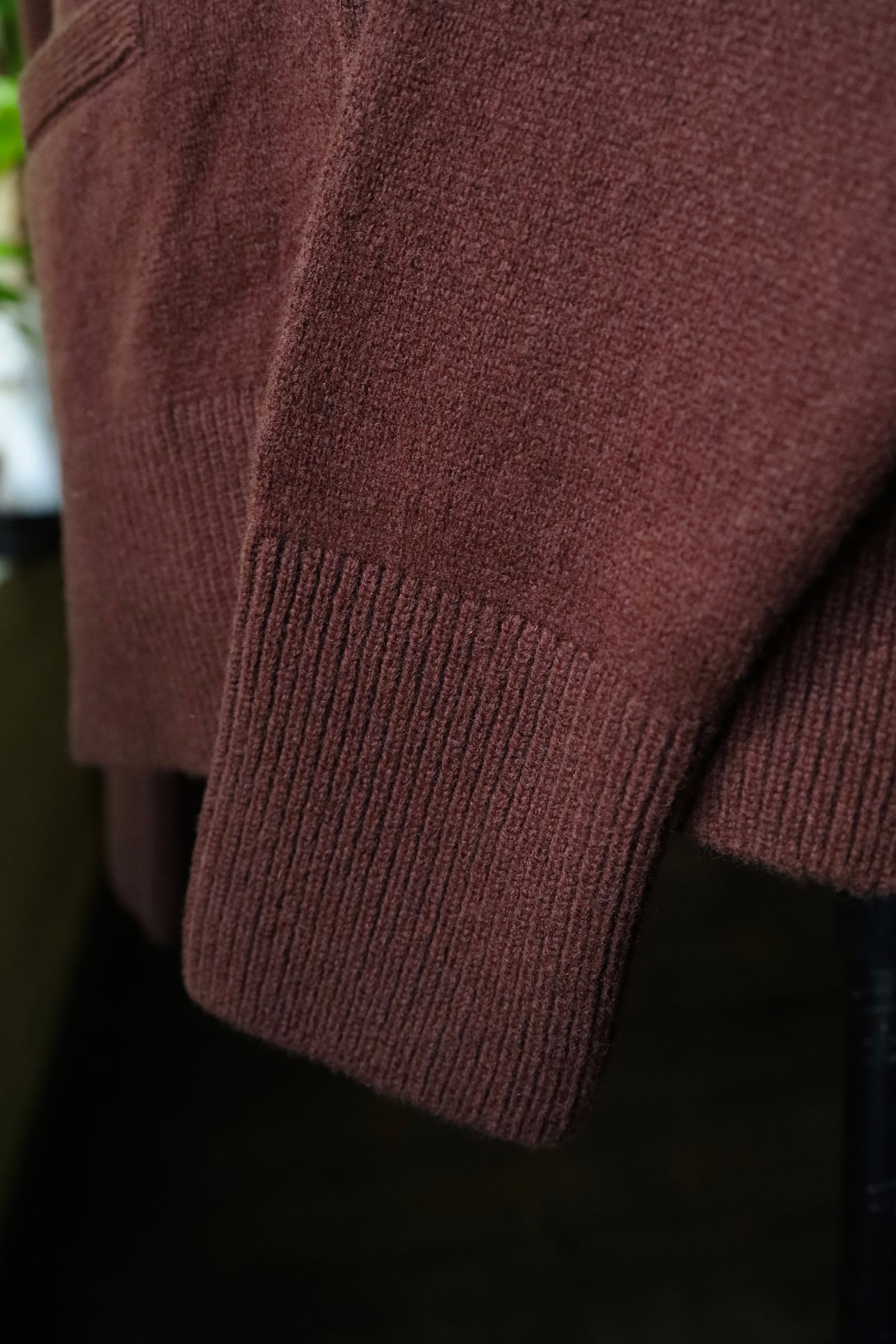 ヨーク24FW PAINTED ELBOW PATCH CARDIGAN(YK24FW0821S)BROWN