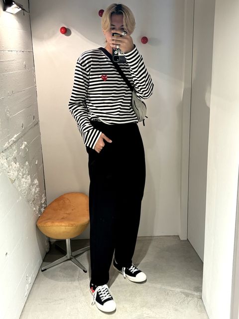 PLAY COMME des GARCONS ボーダーTシャツ style 2024.5.7