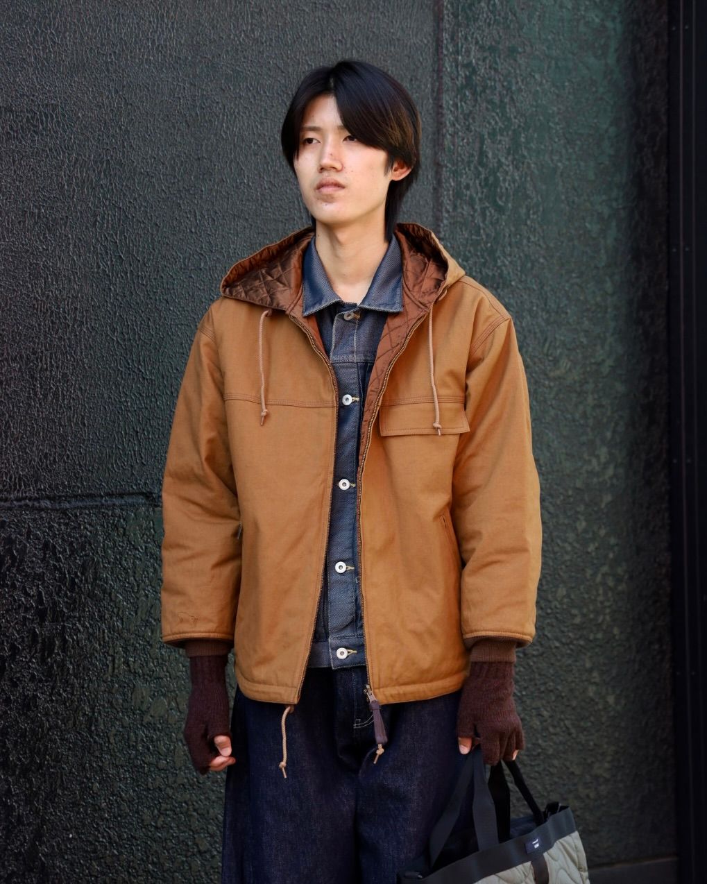 COMME des GARCONS HOMME W-NAME REVERSIBLE BAG x リバーシブルキルティングフーデッドパーカ