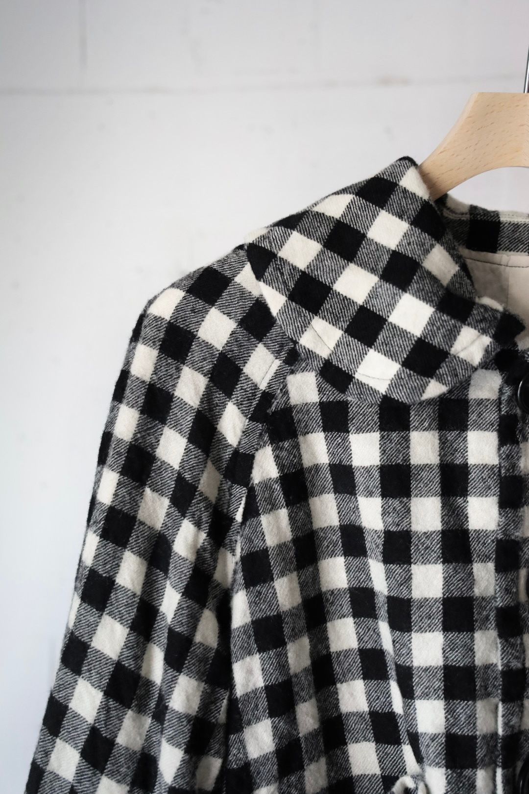 tao 26FW ウールギンガムチェック先染 製品縮絨ジャケット(TR-J021-051-1)BLACK×WHITE☆10月2日(金)発売！