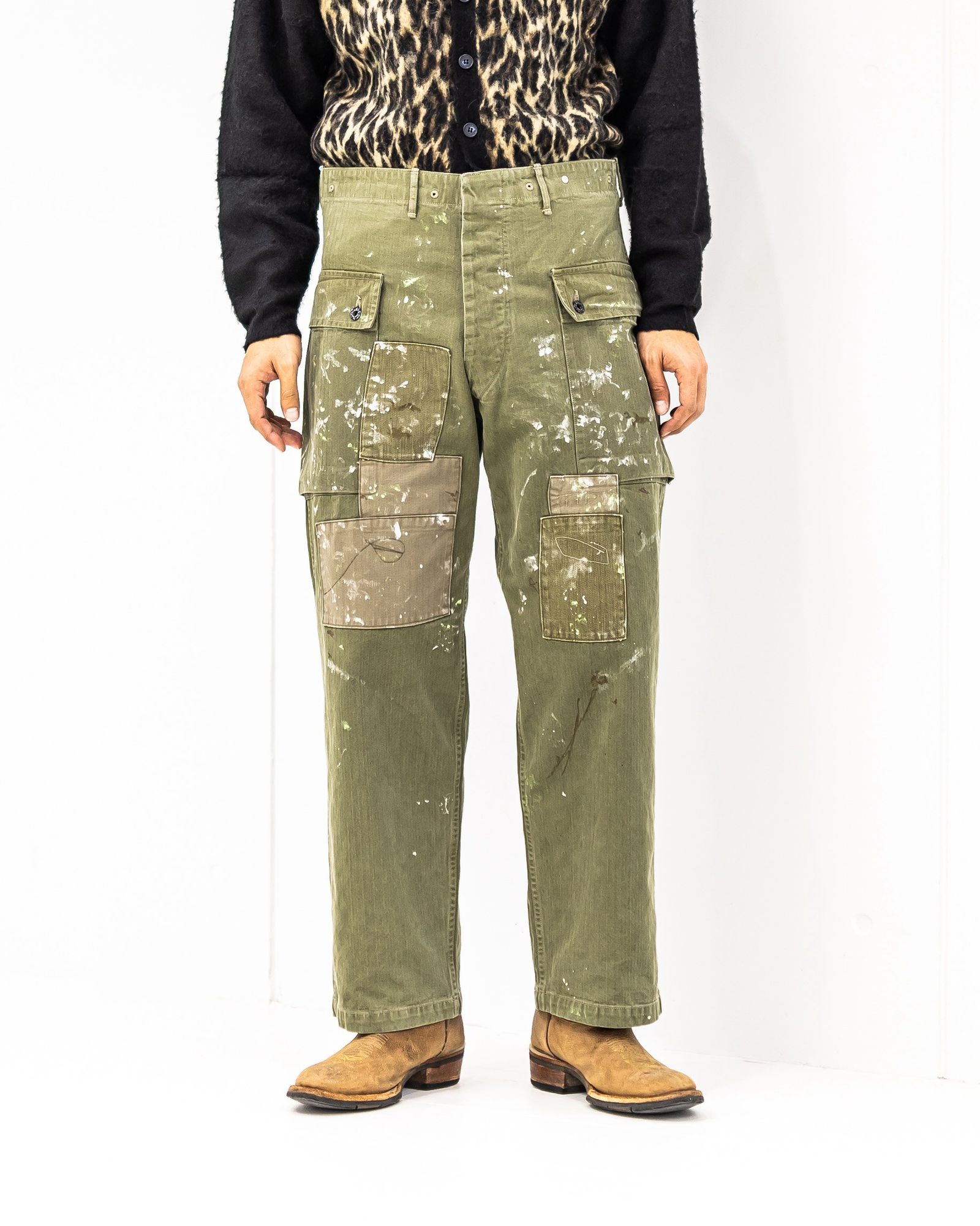 BOW WOW 25FWバウワウ PAINT STAINED USMC P-44 HBT TROUSERS(BW252-PU4HT)PAINT STAINED OD★10月11日(土)発売！