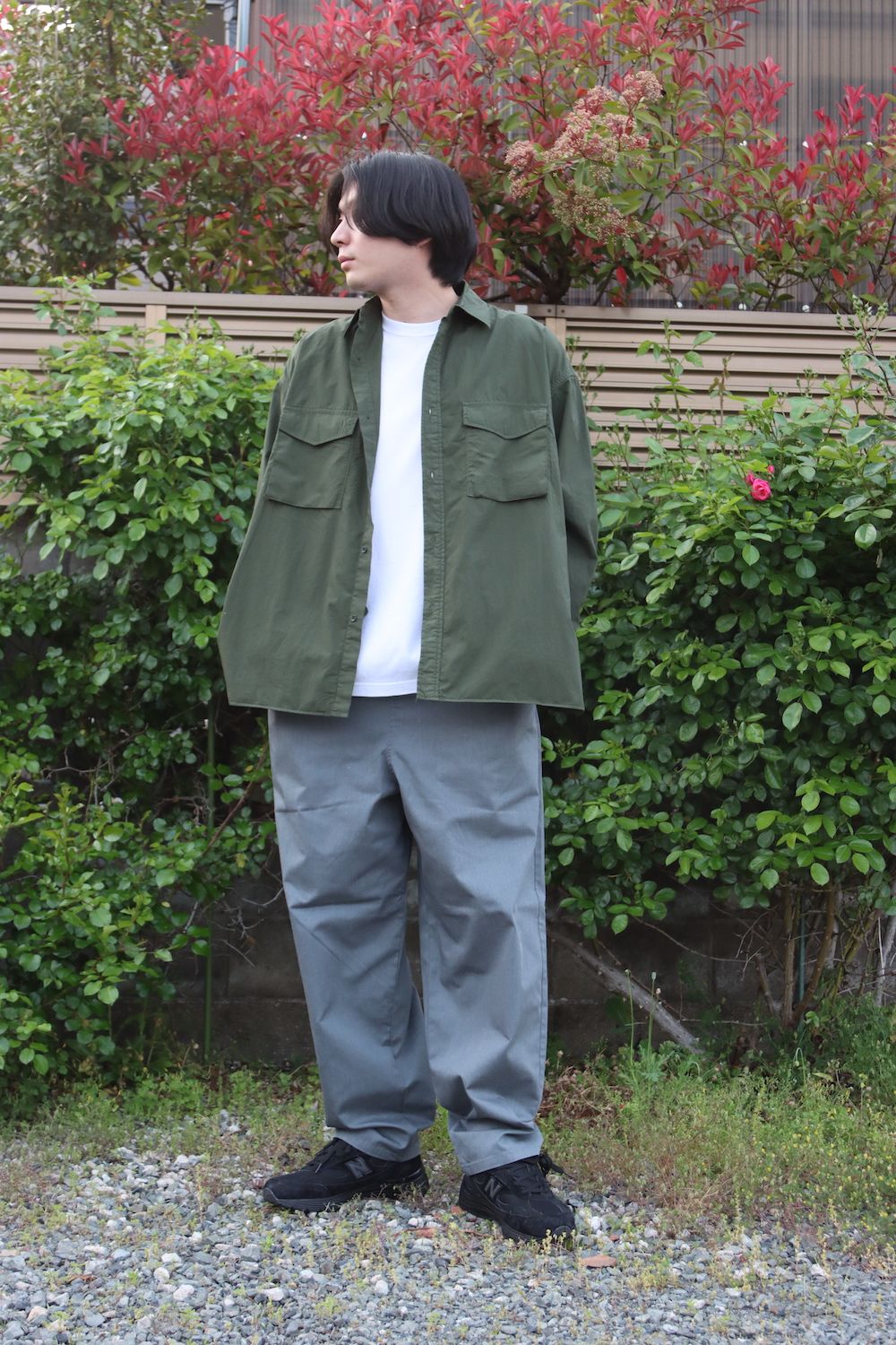 Graphpaper Garment Dyed Poplin Fatigue Shirt style.2022.4.24