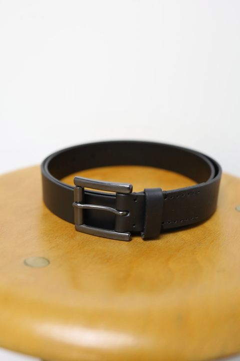 Yohji Yamamoto 26SS MATT SOFT OIL LEATHER 30MM PLAIN BELT(HK-F01-766)BLACK★新作発売！