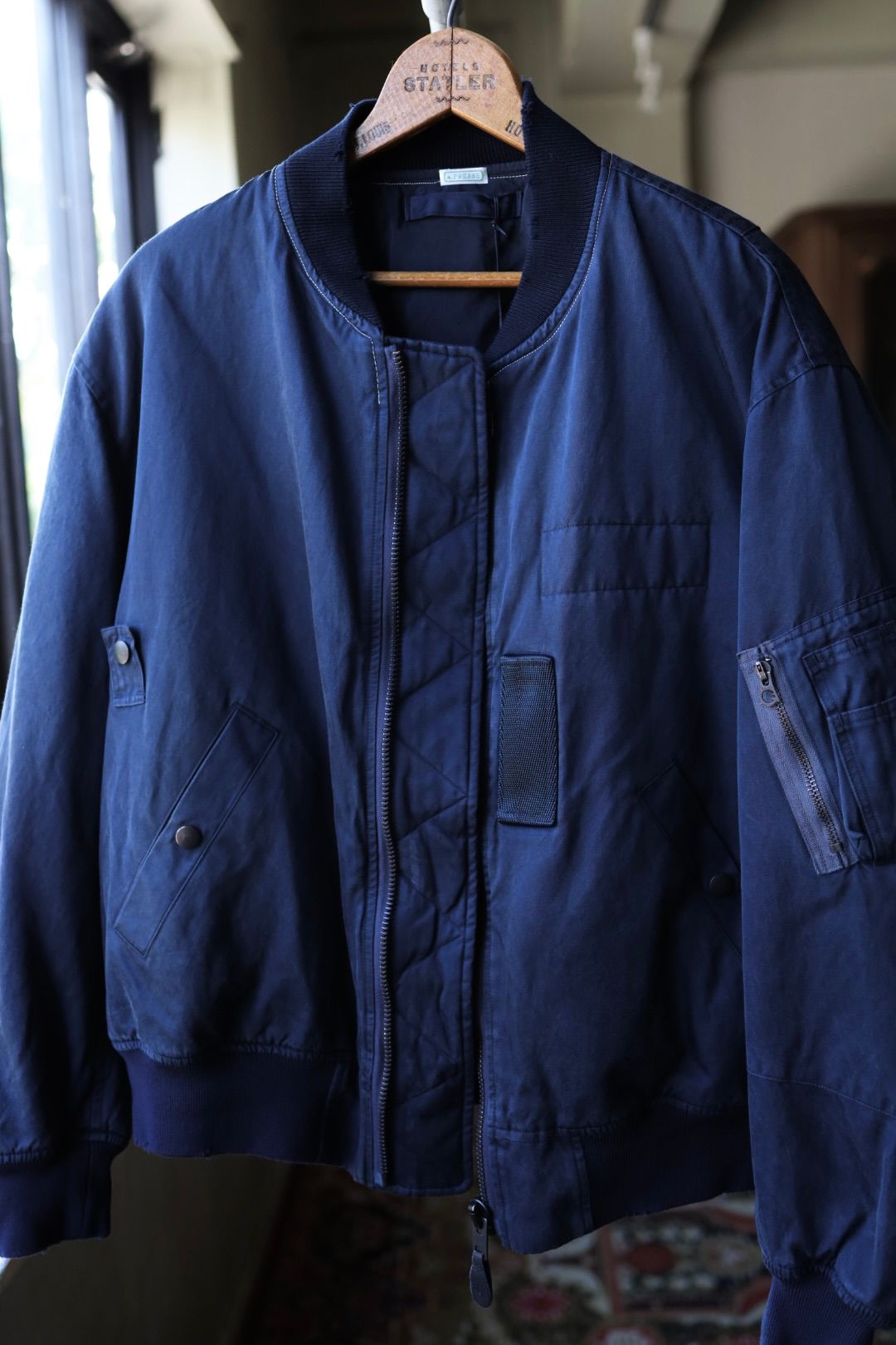 アプレッセ 2025 STYLE2 Vintage Silk Flight Jacket(25AAP-01-26)NAVY☆10月25日(土)発売!