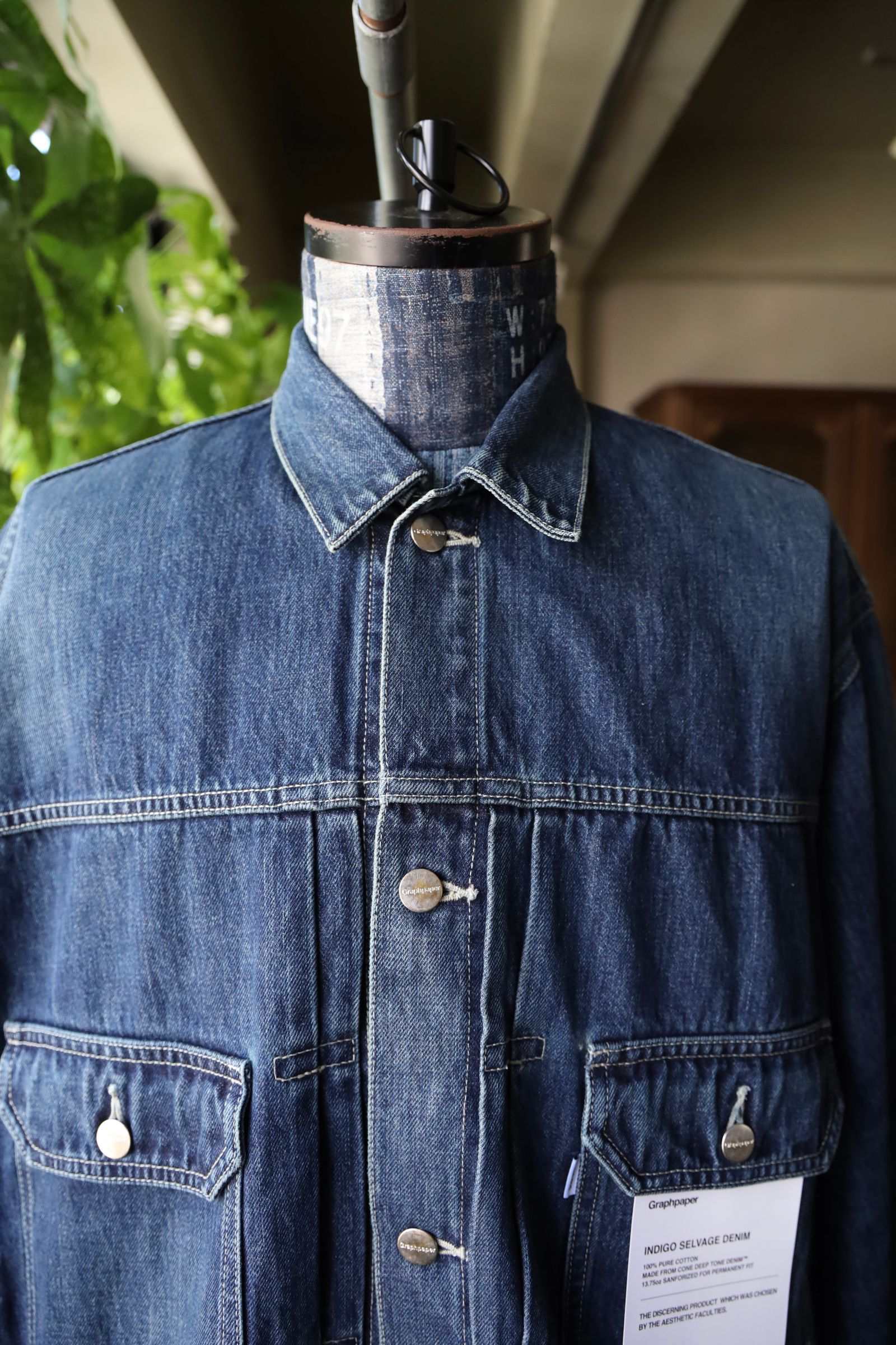 グラフペーパー 25AW Selvage Denim Jacket(GU253-20054DB)INDIGO_DARK FADE
