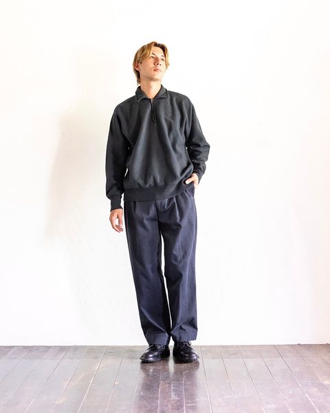 A.PRESSE Vintage Half Zip Sweat shirt(BLACK)スタイル 8月24日(土)新作発売！