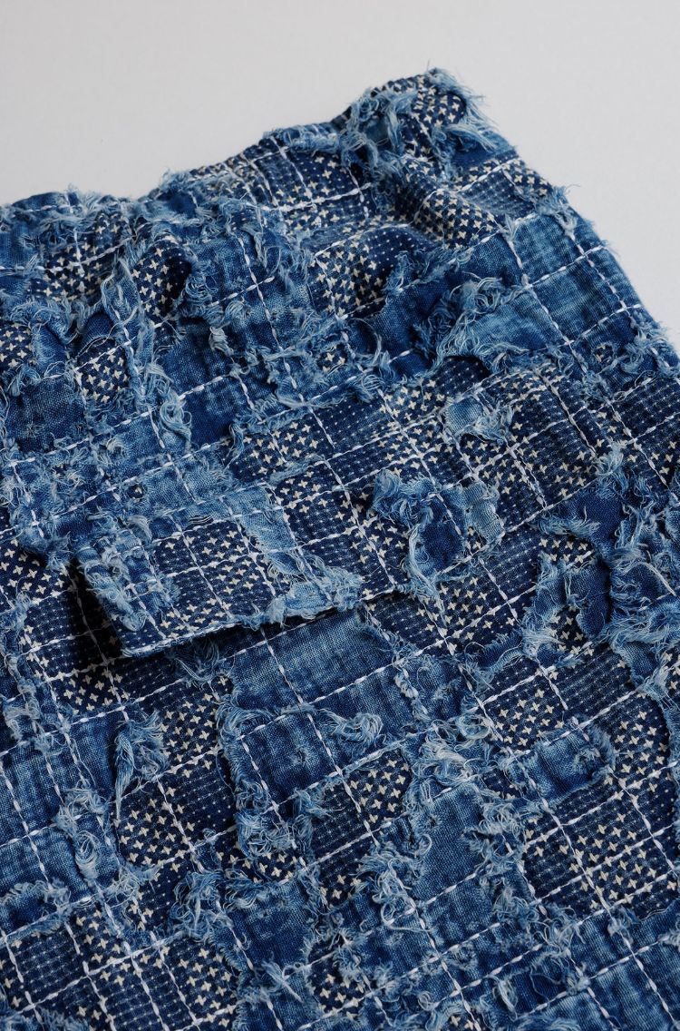 ファンダメンタル デニムパンツ BORO SASHIKO SHORTS (FA25/SPFD12)INDIGO