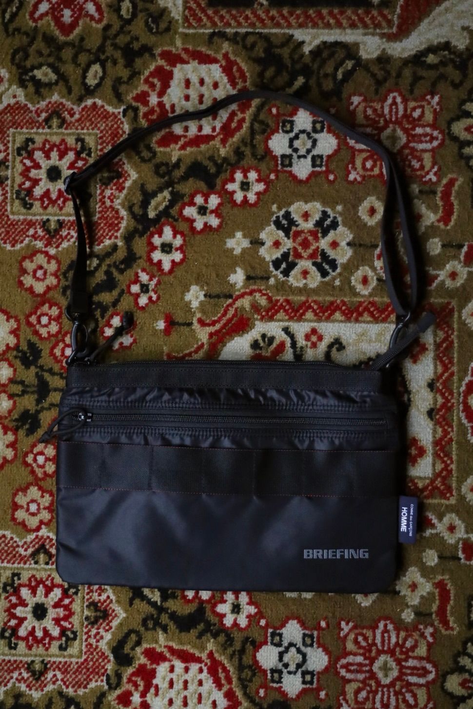 コムデギャルソンオム バッグ BRIEFING W-NAME REVERSIBLE SACOCHE(HR-K209-051)BLACK×BLACK☆10月2日(金)発売！