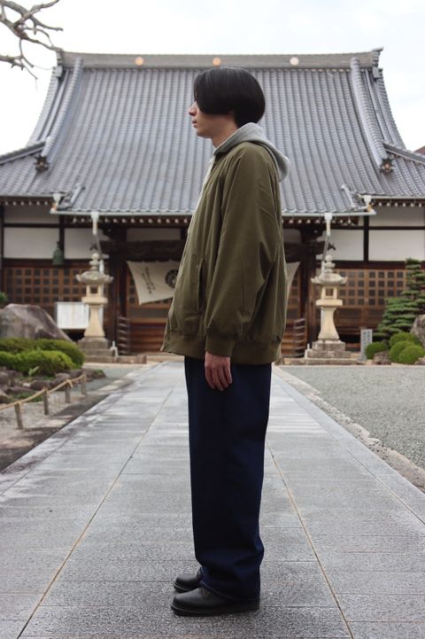 FreshService SWEAT HOODED SWING TOP"KHAKI×HEATHER GRAY"style