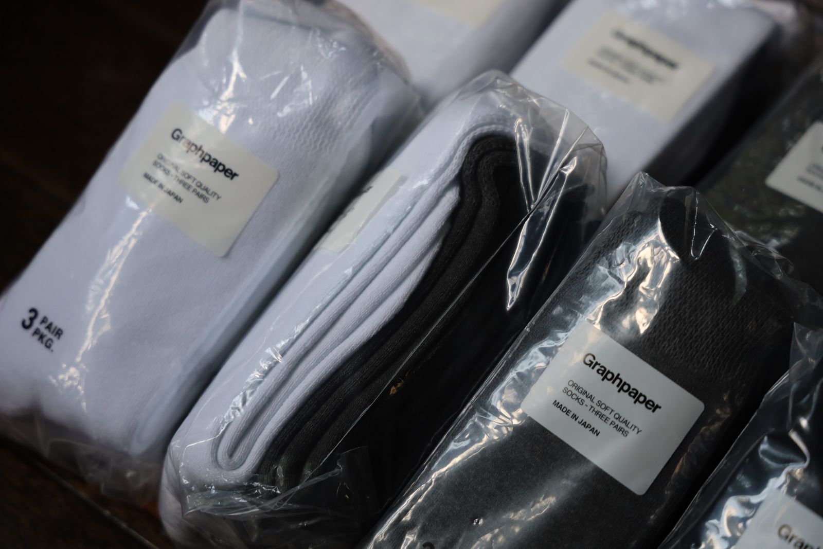 Graphpaper - グラフペーパー ソックス Graphpaper 3-Pack Socks Graphpaper - グラフペーパー ソックス Graphpaper 3-Pack Socks