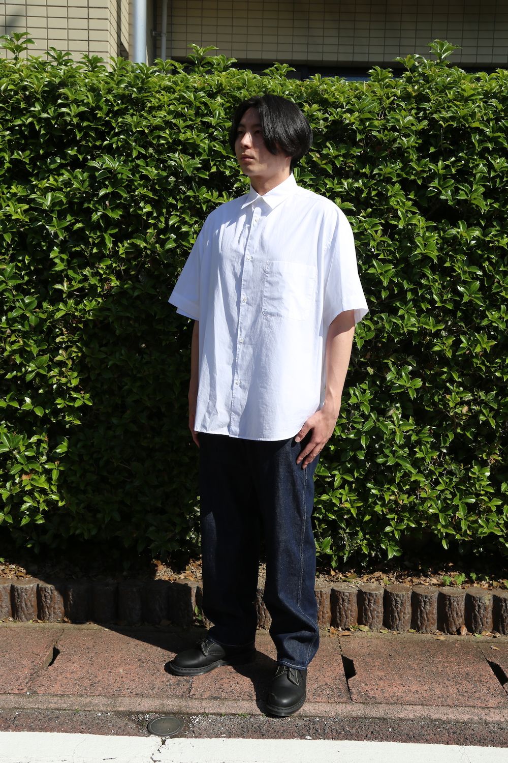 Graphpaper Broad Oversized S/S Regular Collar Shirt(GM212-50625B) style.2021.5.22