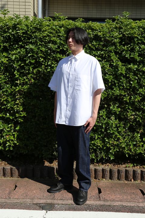 Graphpaper Broad Oversized S/S Regular Collar Shirt(GM212-50625B) style.2021.5.22