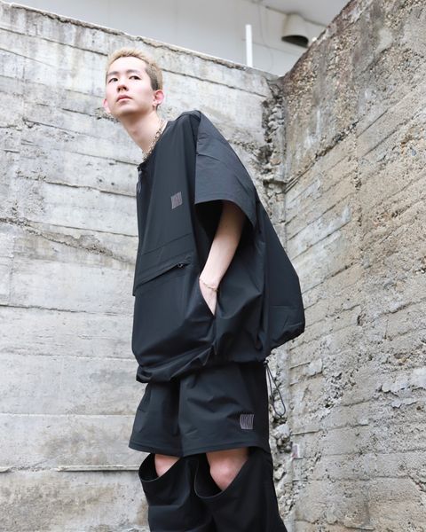 S.F.C 23SS HALF ZIP NYLON SHIRT"BLACK"スタイル