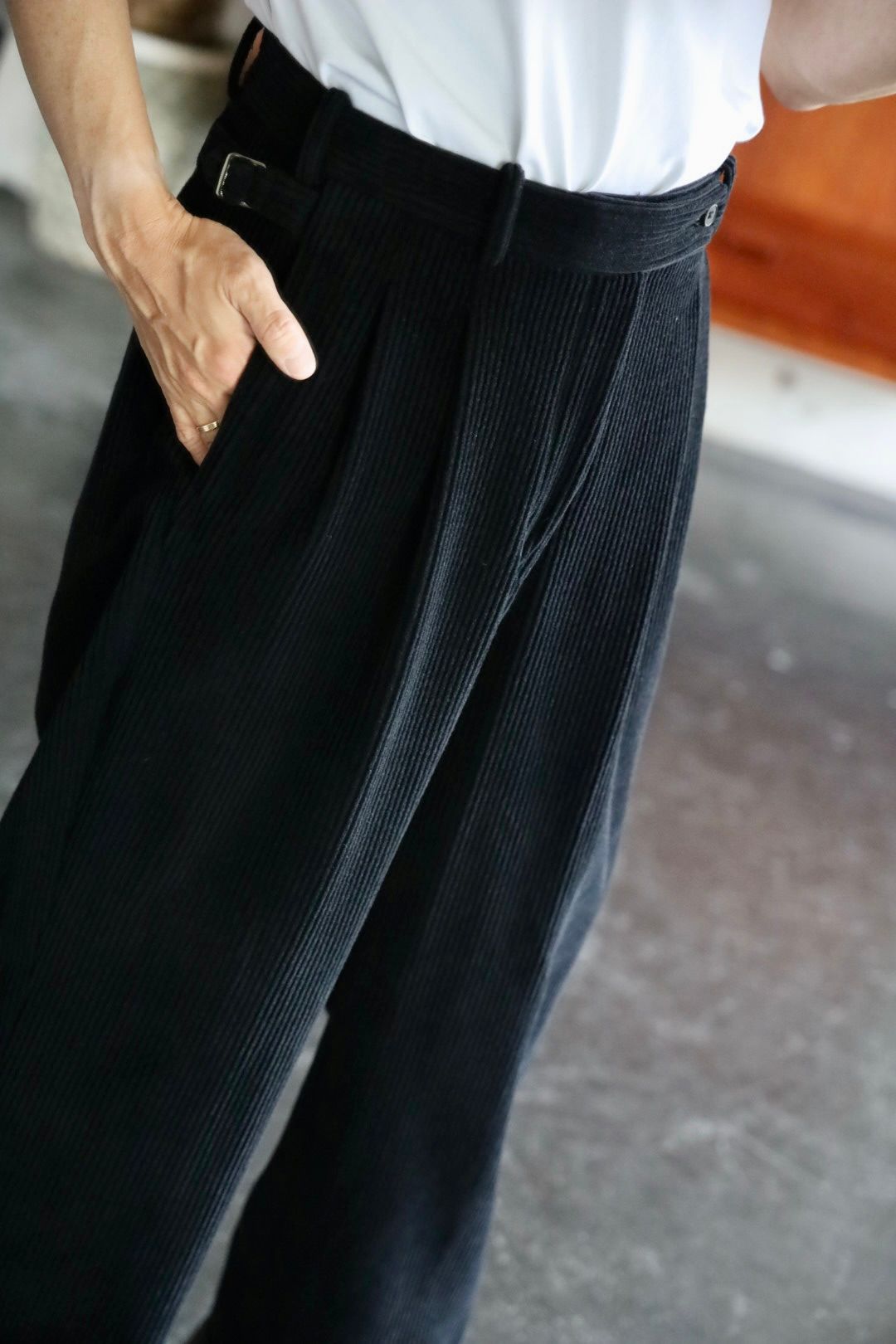 A.PRESSE STYLE2 Wool Corduroy Jacket"BLACK"スタイル.2025.8.30.