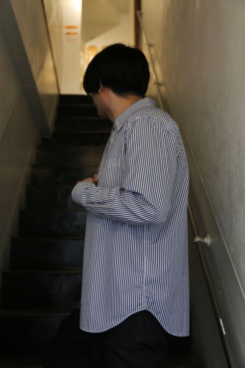 COMME des GARCONS HOMME HOMME刺繍ストライプシャツ(HG-B019-051)style.2021.5.2