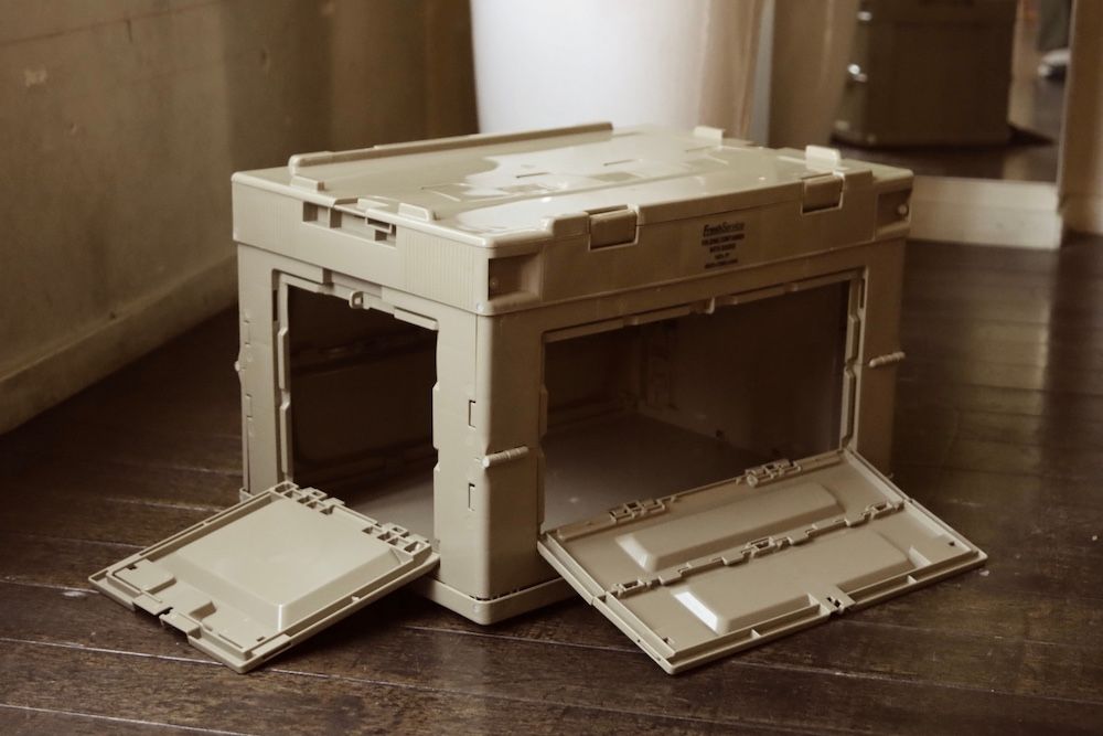 フレッシュサービス FOLDING CONTAINER w/2 DOORS "SAND"