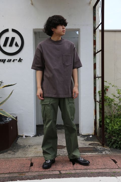 CIOTA スビンコットン10/-度詰め 吊り天竺ポケット付き半袖Tシャツ(CSLM-106M) style. 2021.04.25.