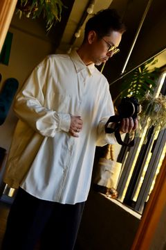 Graphpaper - グラフペーパーシャツ Cotton Cashmere L/S Oversized 