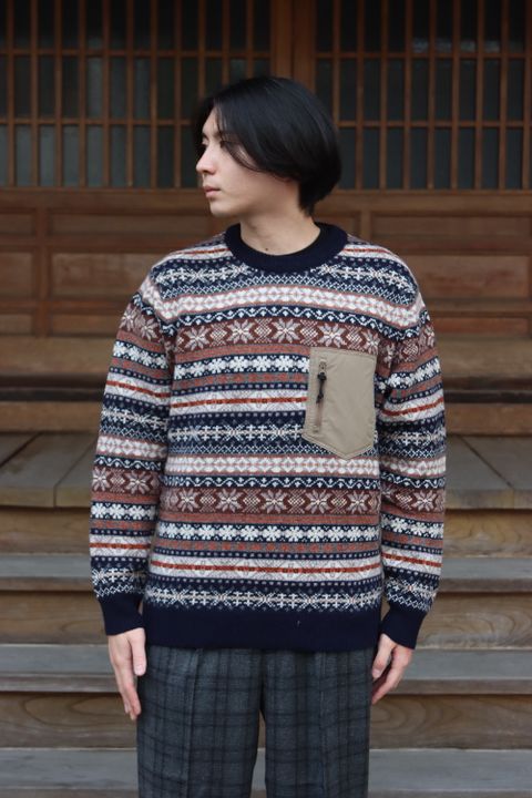 COMME des GARCONS HOMME ノルディックフェアアイル柄ニット(HH-N001) style.2021.11.6