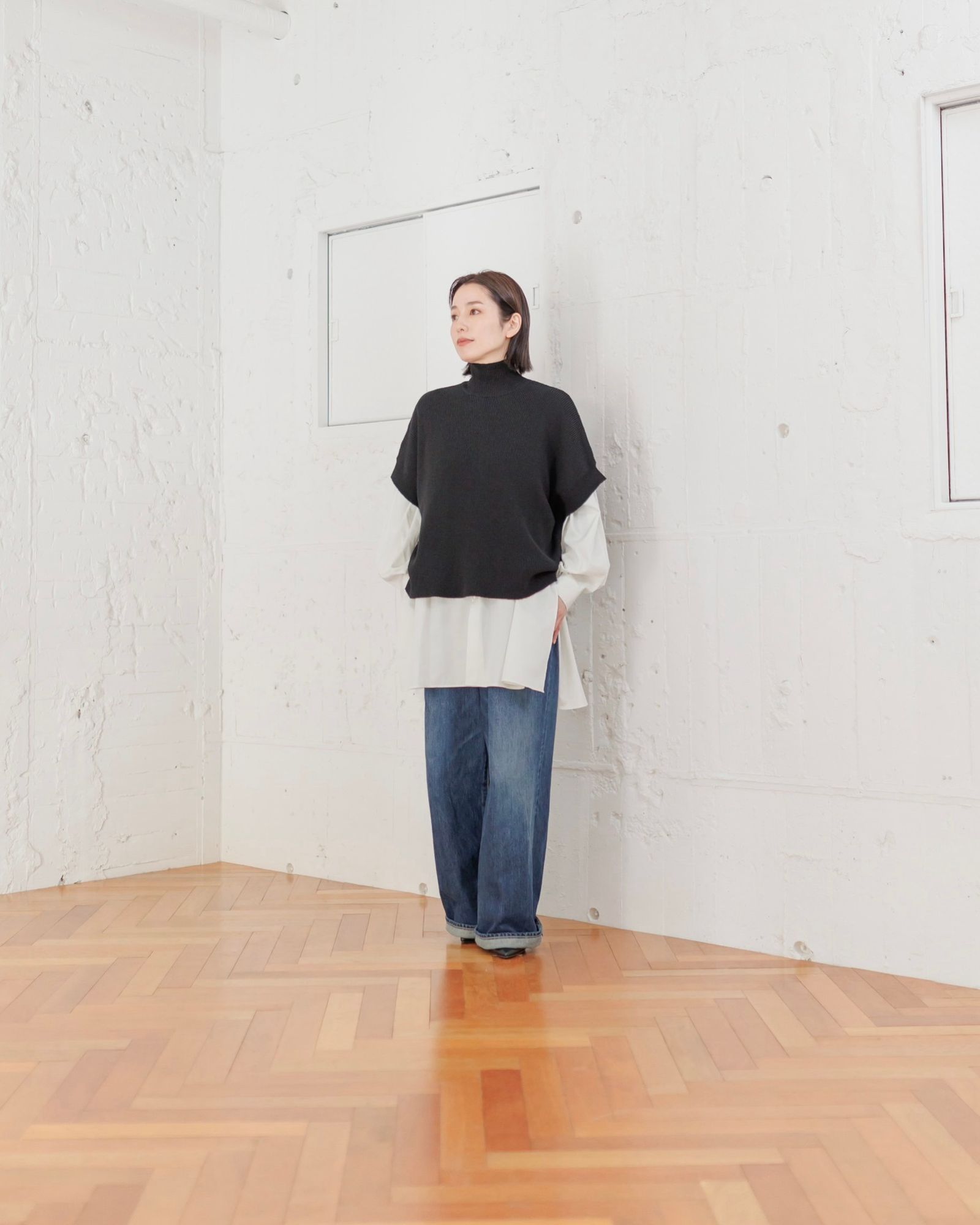 Graphpaper 25SS 新作 Linen Solotex S/S Mock Neck Knit style Graphpaper 25SS 新作 Linen Solotex S/S Mock Neck Knit style