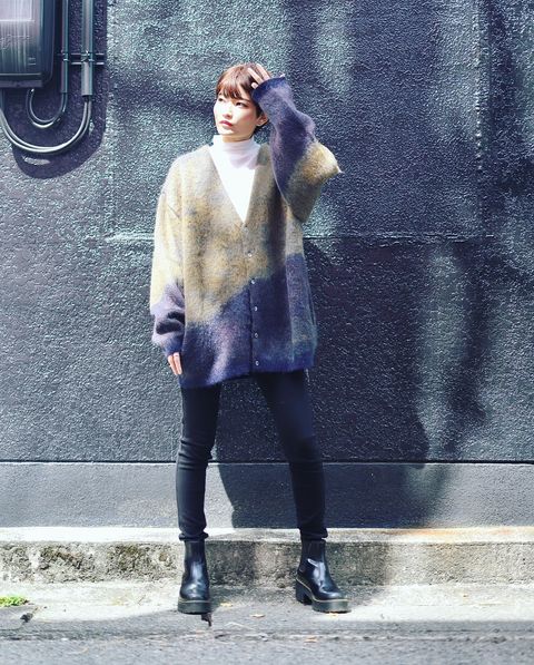 YOKE 新作LANDSCAPE MOHAIR JACQUARD CREWNECK CARDIGAN style.2023.10.19