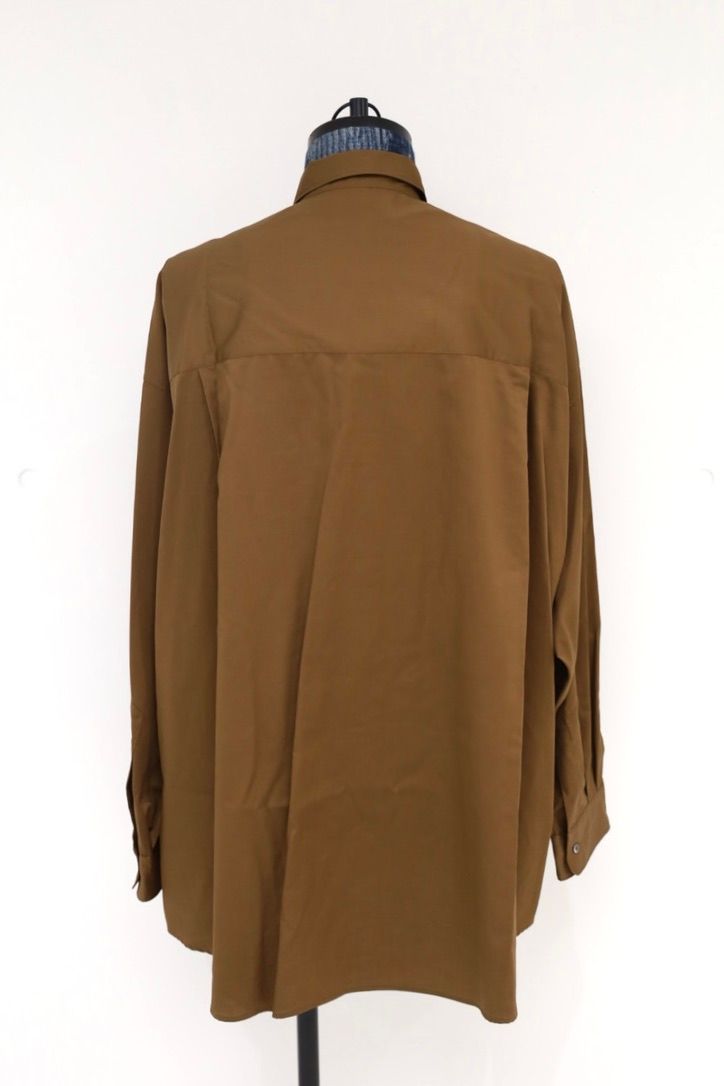 グラフペーパー Silicon Poplin Oversized Regular Collar Shirt(GM263-50196)BROWN☆8月8日(土)発売！